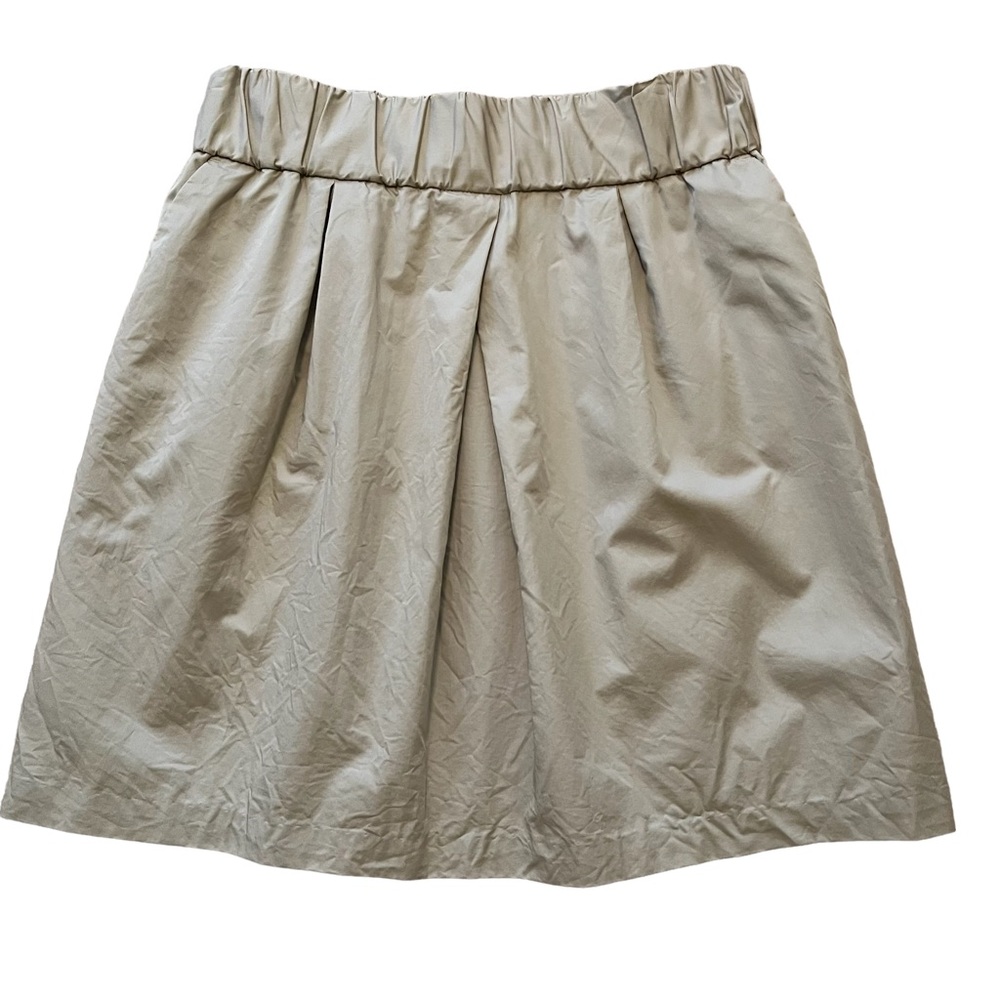 Banana Republic Tan Cotton Elastic Waist A-Line Mini Skirt S